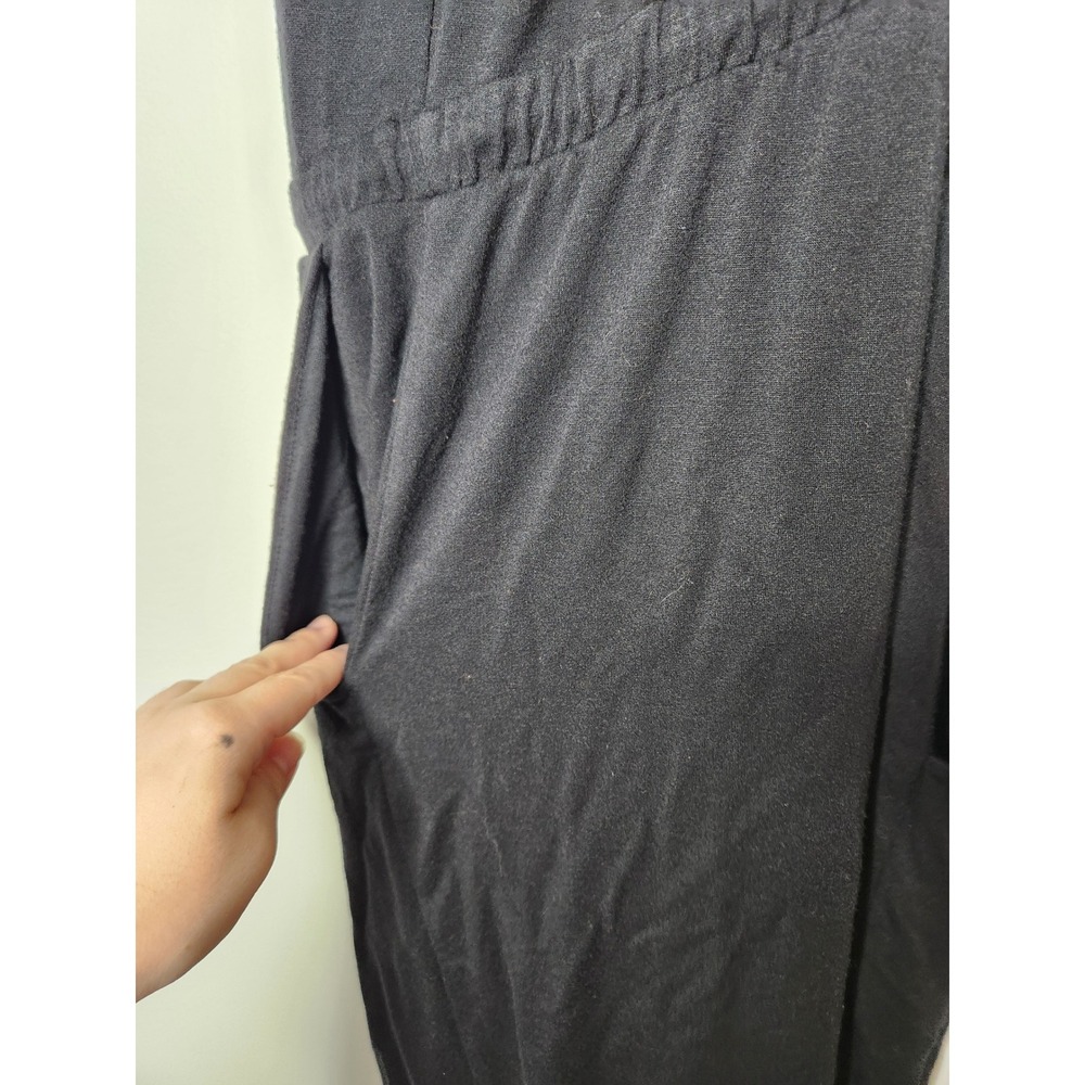 Beyond Yoga Farrah Cropped Jumpsuit Womens Size L Black Terry Cross Back Modal - Picture 7 of 11